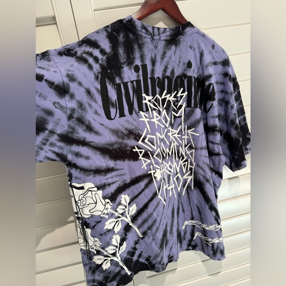 Civil Regime Skeleton, Roses From Concrete, Blooming Through Chaos. L Tie Dye. - Picture 4 of 7